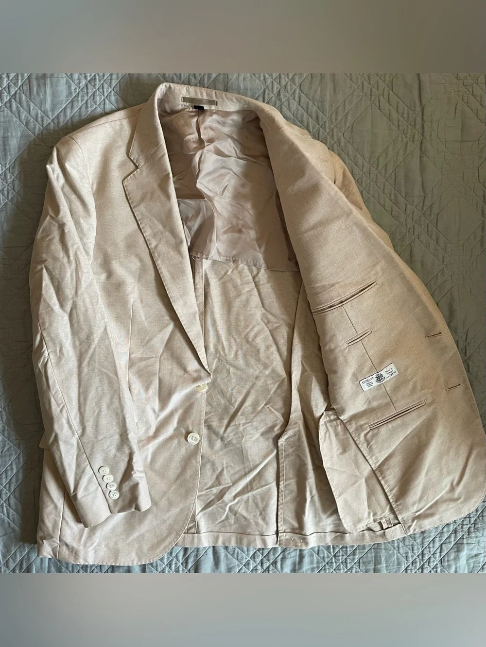 J. CREW Ludlow Slim-fit suit jacket in Portuguese cotton oxford Khaki 38 S CQ514